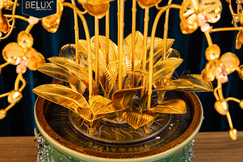 Chậu Lan Vượng Mã mạ vàng 24k cao 62cm